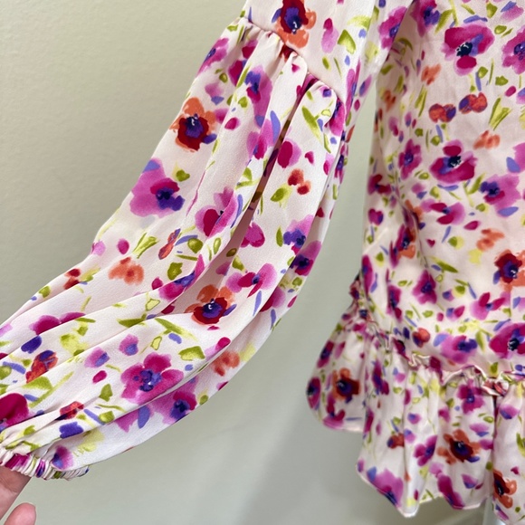 MISA Los Angeles | floral ruffle peasant blouse SMALL - Picture 6 of 14